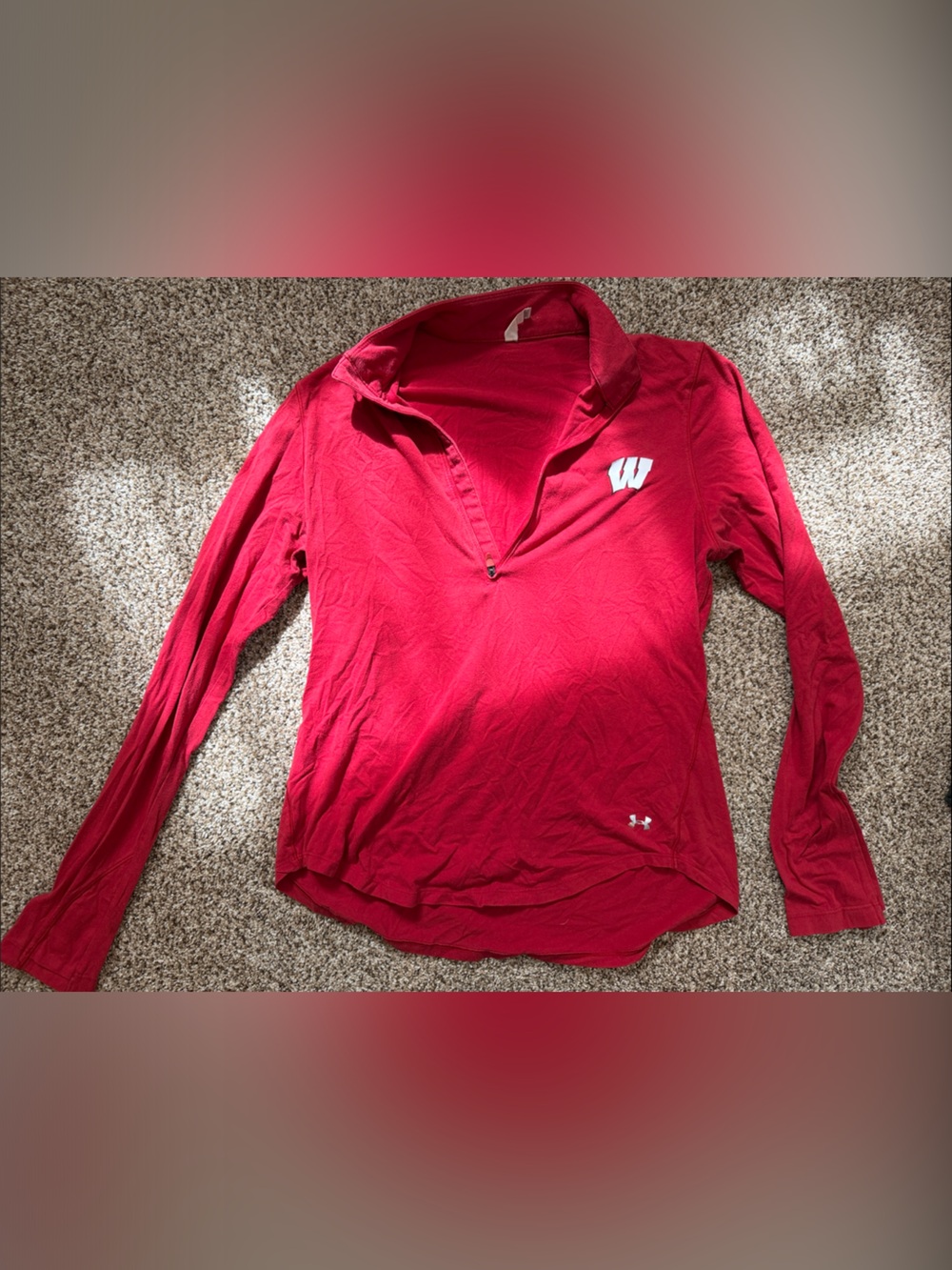 Under Armour Women's Red Long-Sleeve Quarter-Zip Pullover